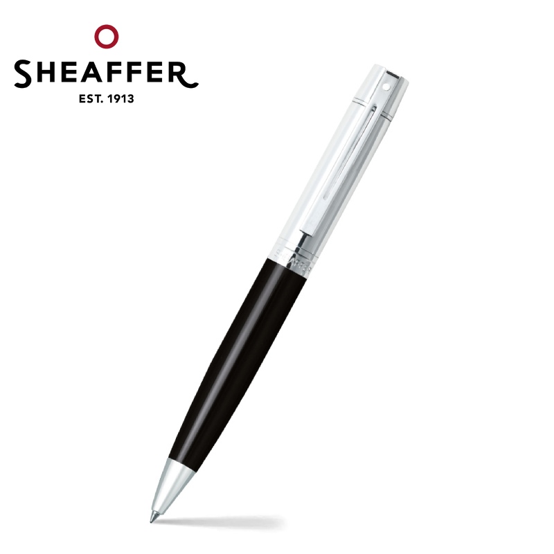 免費客製化刻字【Sheaffer】300黑桿銀蓋原子筆 SFE2931451✿50B003